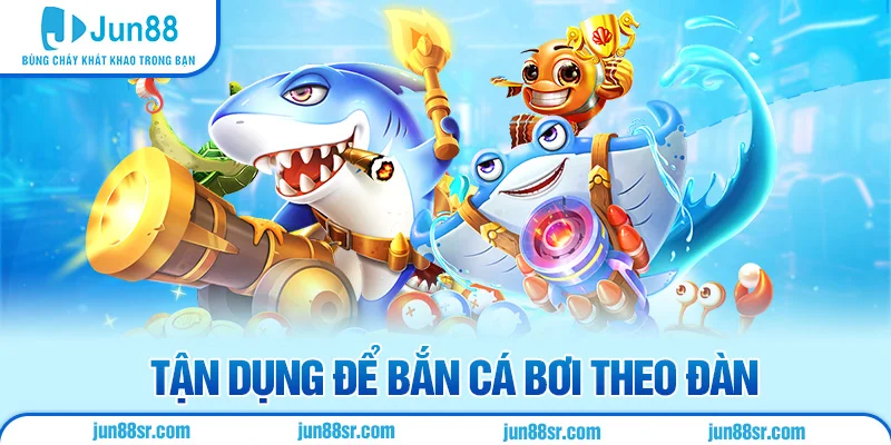 Tận dụng để bắn cá bơi theo đàn